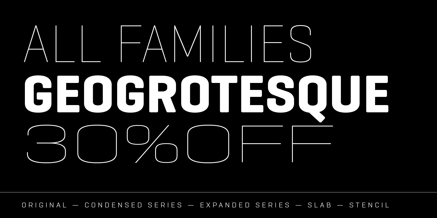 Schriftart Geogrotesque XCompressed